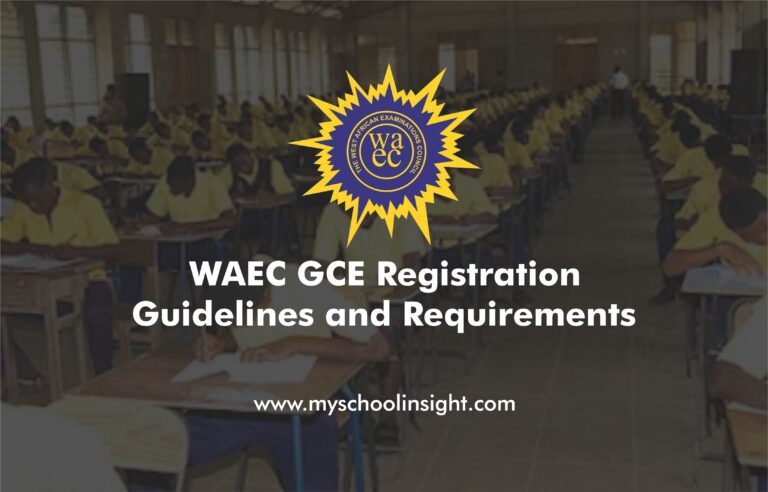 WAEC GCE Registration Guidelines and Requirements